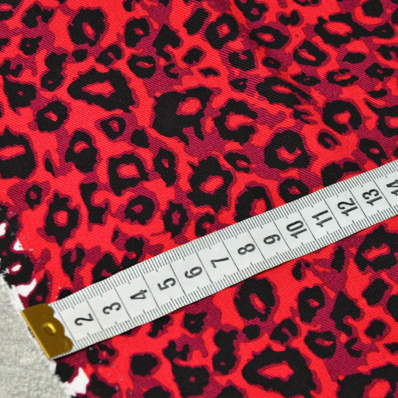 Штапель-твіл лео яскр корал, фото 3