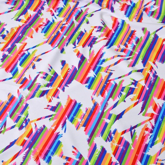 Biflex knit fabric, 150 cm wide, elastic, suitable for swimwear, leggings, and sportswear Майамі білий, фото 1