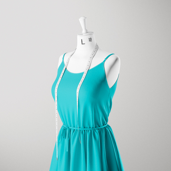 Тканина плательна штапель твіл бірюза, фото 3