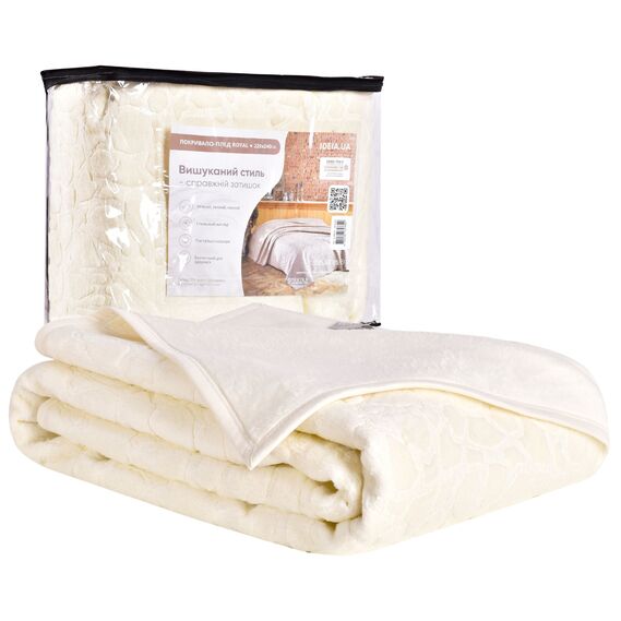 Plaid blanket Royal TM IDEIA 220х240 см молоко, фото 1