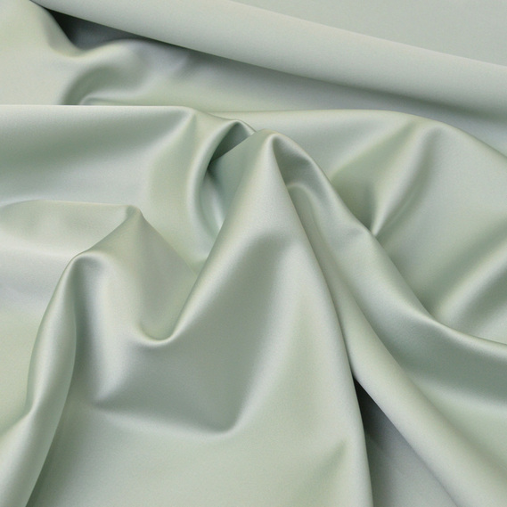 Ткань костюмная атласная Scarlett, 140 см, 495 гр/м2, для одежды, платьев, костюмов, юбок св/м`ята, фото 1