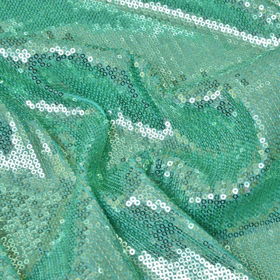 Knit sequin fabric бірюза, фото 2 Knit sequin fabric бірюза, фото 2