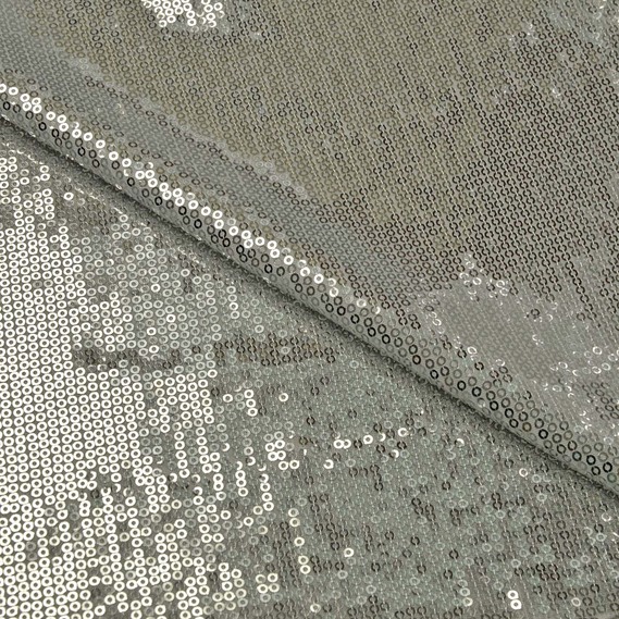 Ткань трикотаж-пайетка  V-2 срібло, фото 1 Ткань трикотаж-пайетка  V-2 срібло, фото 1