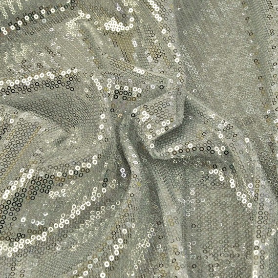 Ткань трикотаж-пайетка  V-2 срібло, фото 2 Ткань трикотаж-пайетка  V-2 срібло, фото 2