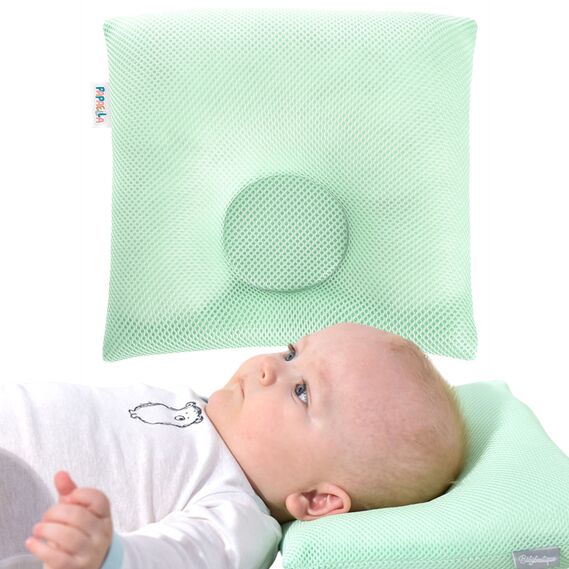 Подушка детская ортопедическая ТM PAPAELLA для младенцев d-9 25*26*8 см м`ята , фото 1