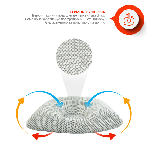 Подушка детская ортопедическая ТM PAPAELLA для младенцев d-9 25*26*8 см сірий, фото 4