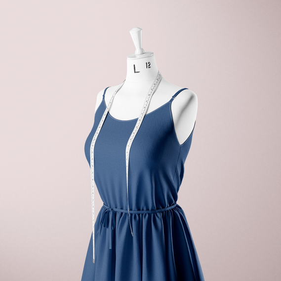 Тканина штапель стрейч однотонний денім, фото 3