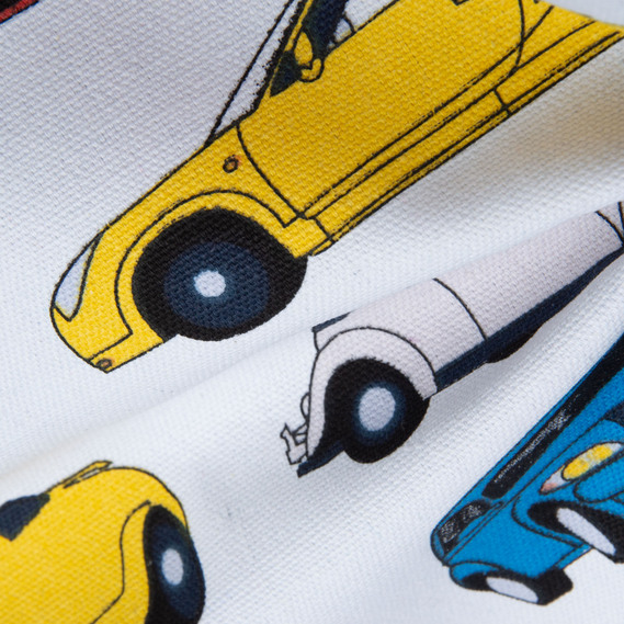 Тканина декоративная бавовна автомобілі біла, Дитячий, фото 2