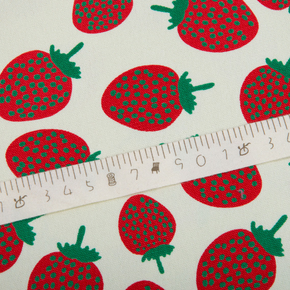 Тканина декоративная бавовна суниці молоко, Кухонний, фото 4 Тканина декоративная бавовна суниці молоко, Кухонний, фото 4