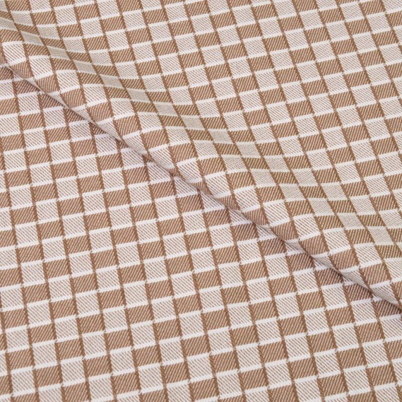 Тканина костюмна Клітина шахматка беж, Геометрія, фото 1