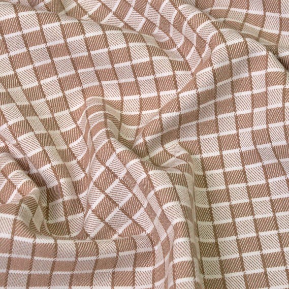 Тканина костюмна Клітина шахматка беж, Геометрія, фото 2