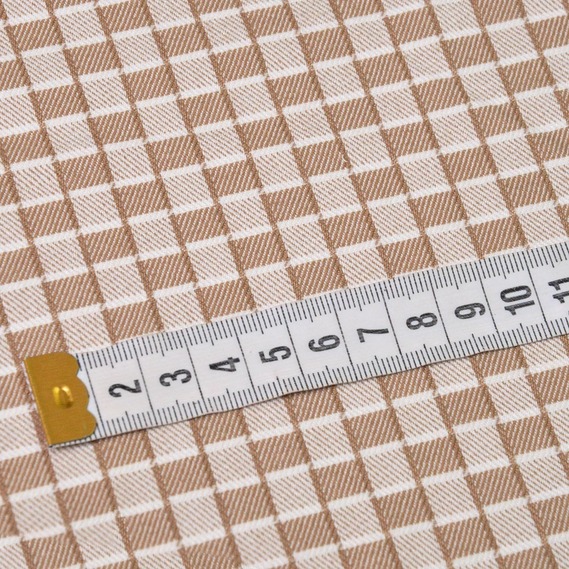 Тканина костюмна Клітина шахматка беж, Геометрія, фото 3