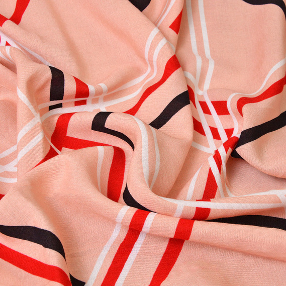 Тканина штапель румба персик, Геометрія, фото 2