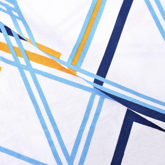 Тканина штапель румба білий/блак, Геометрія, фото 1