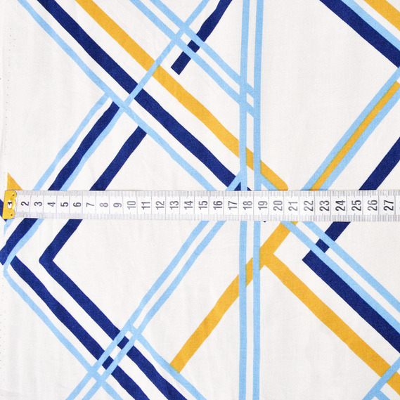 Тканина штапель румба білий/блак, Геометрія, фото 3