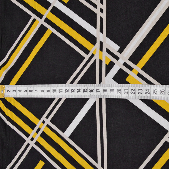 Тканина штапель румба чорний, Геометрія, фото 3