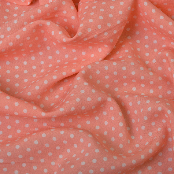 Тканина штапель горошок персик, Горох, фото 2