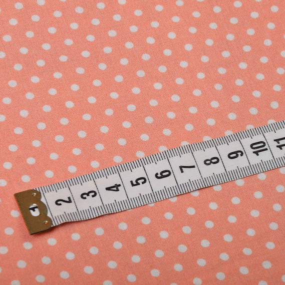 Тканина штапель горошок персик, Горох, фото 3
