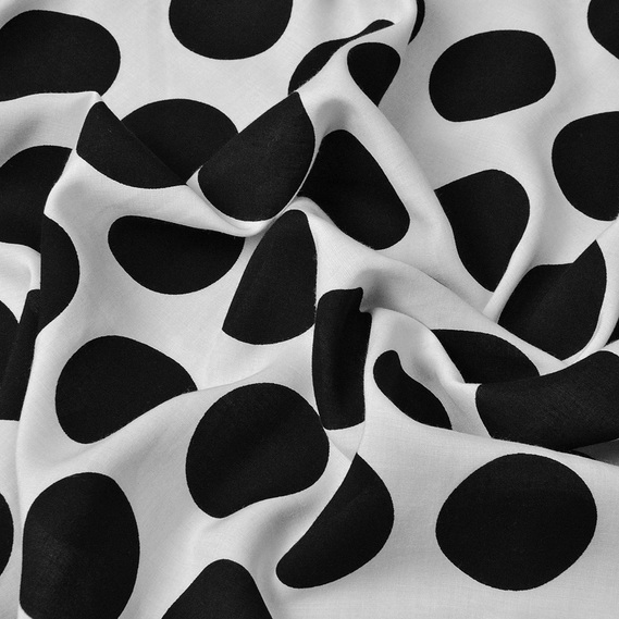 Staple fabric горох вел. біло/чорний, Горох, фото 2