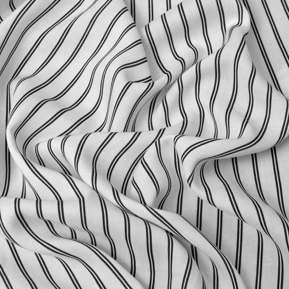 Тканина штапель смужки білий, Смуга, фото 2