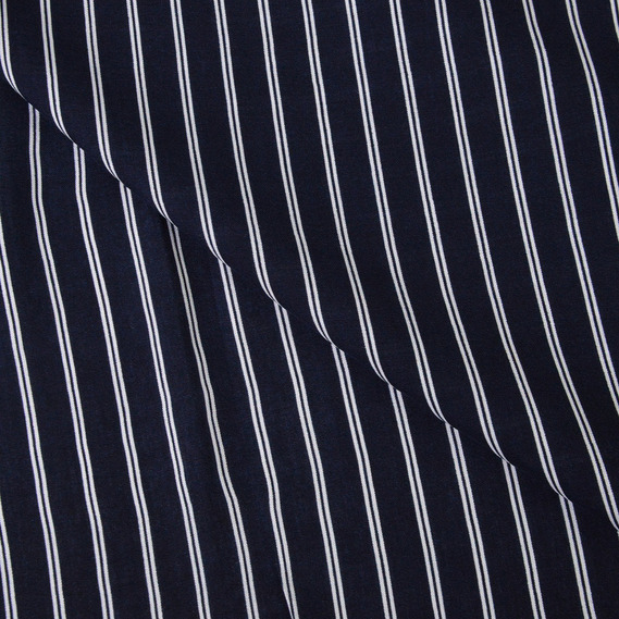 Тканина штапель смужки т.синій/білий, Смуга, фото 1
