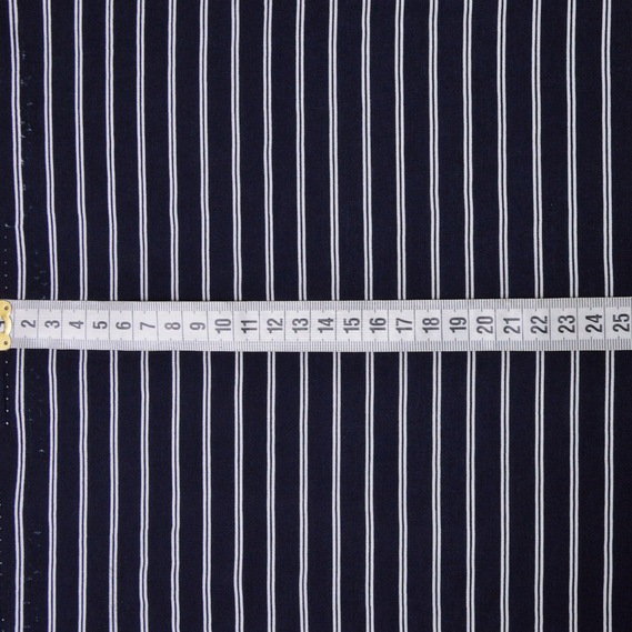 Тканина штапель смужки т.синій/білий, Смуга, фото 3