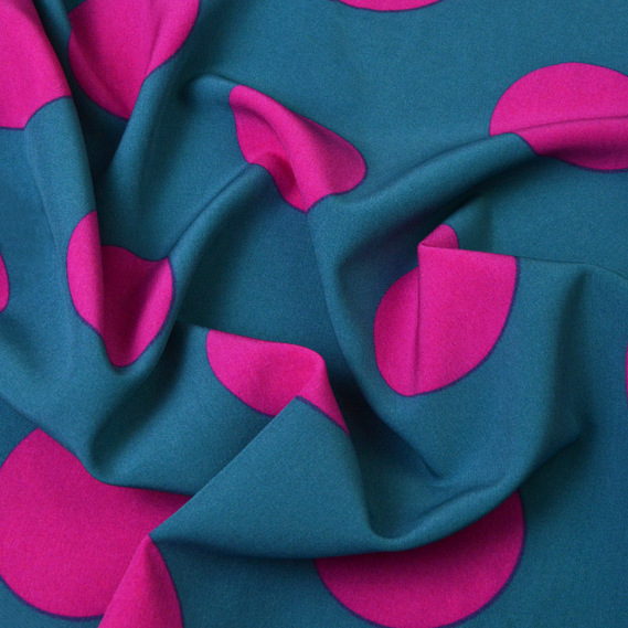 Плательная Super soft Горохи вел мор хвиля/фуксія, Горох, фото 1