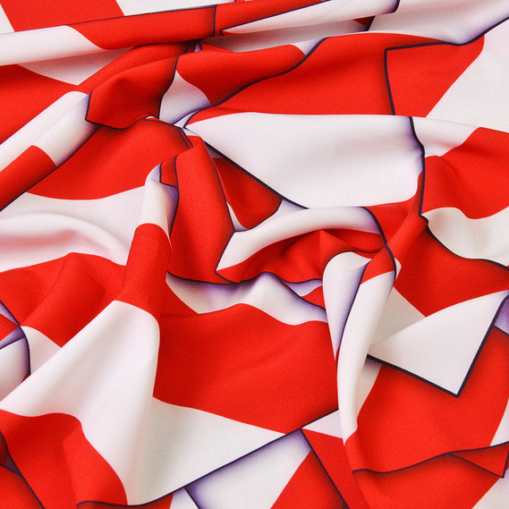 Плательная супер софт геометрія червоно/біла, Геометрія, фото 1