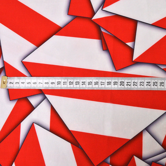Плательная супер софт геометрія червоно/біла, Геометрія, фото 2
