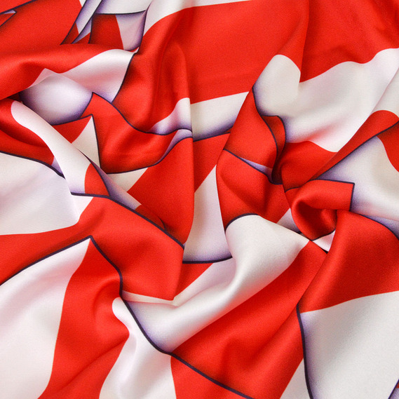 Атлас стрейч Геометрія червоно/білий, фото 1 Атлас стрейч Геометрія червоно/білий, фото 1