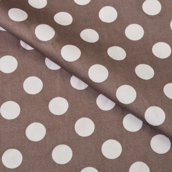 Fabric cotton-satin Peas сіро/беж, фото 1