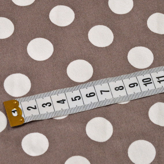 Fabric cotton-satin Peas сіро/беж, фото 3