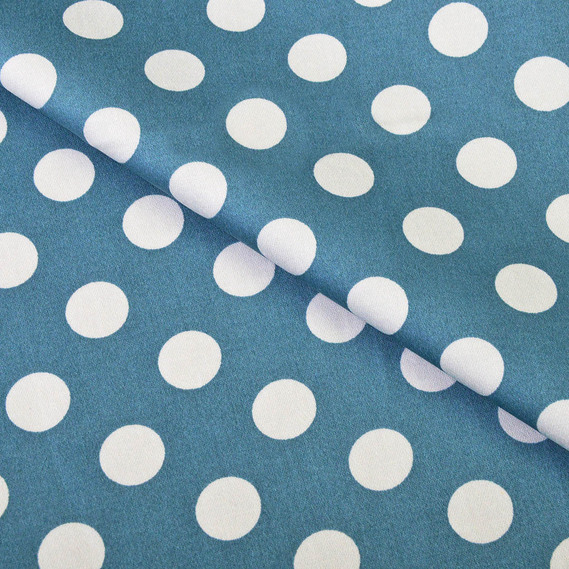 Тканина котон-сатин Горохи мор хвиля, фото 1