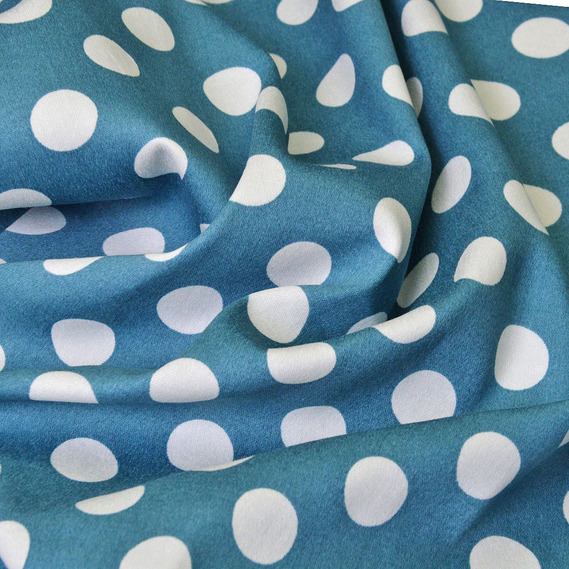 Тканина котон-сатин Горохи мор хвиля, фото 2