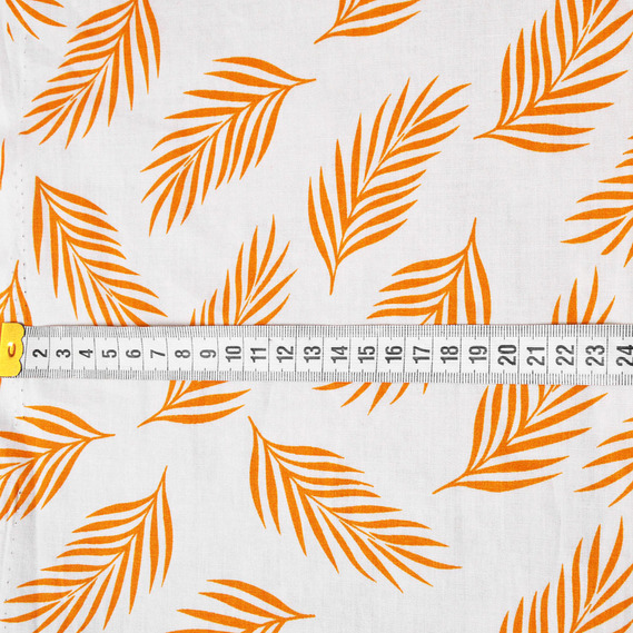 Тканина поплін стрейч листок гірчиця, Флора, фото 3