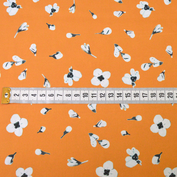 Armani Silk Satin Atlas Fabric V-86/2 пробудження рудий, Квітковий, фото 2