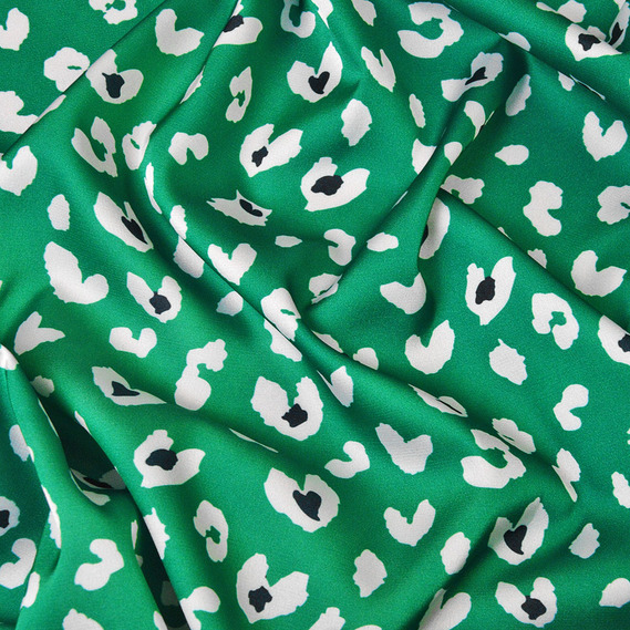 Ткань атлас шелк-сатин Armani V-60/2 серця смарагд, Акварель, фото 1