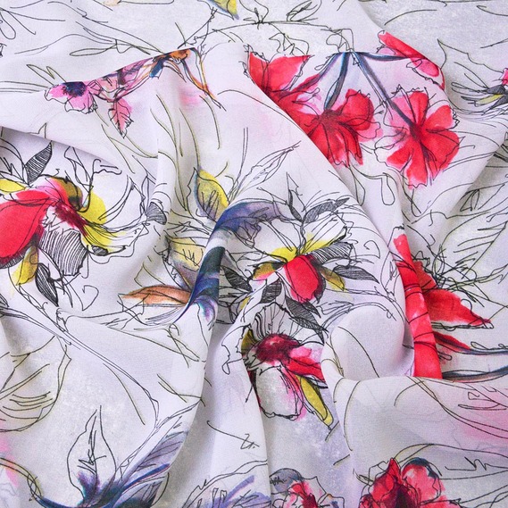 Шифон акварель малина, Акварель, фото 1