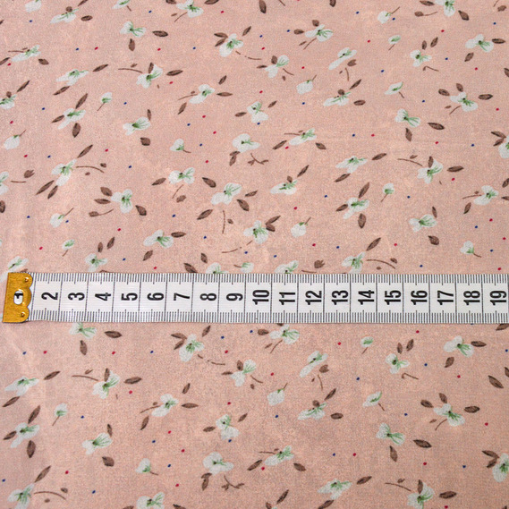 Тканина шифон набивний долина персик, Квітковий, фото 2