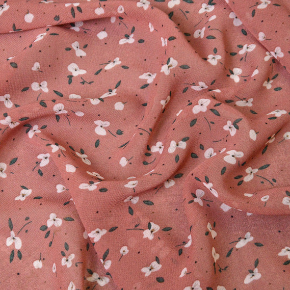 Тканина шифон набивний долина т/фрез, Квітковий, фото 1