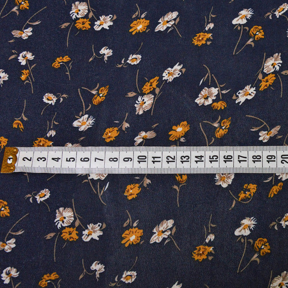 Ткань шифон набивной примха т/синій, Квітковий, фото 2