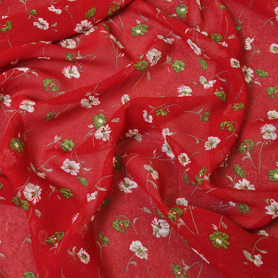 Quilted chiffon fabric примха марсала, Квітковий, фото 1