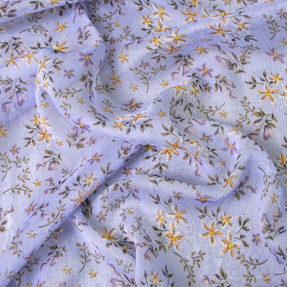 Шифон-креш V-7/1 матіола бузок, Квітковий, фото 1