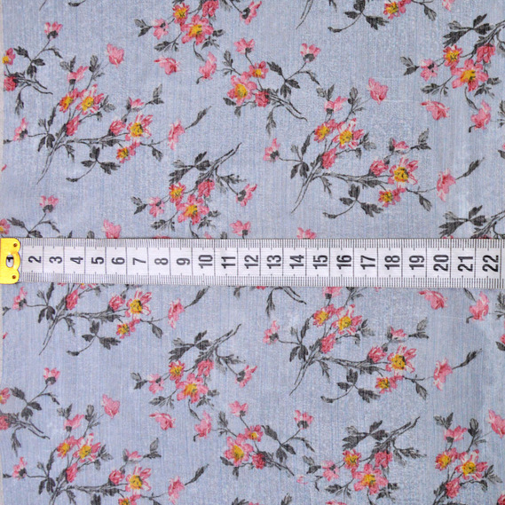 Шифон-креш V-4/1 квіти блак, Квітковий, фото 2