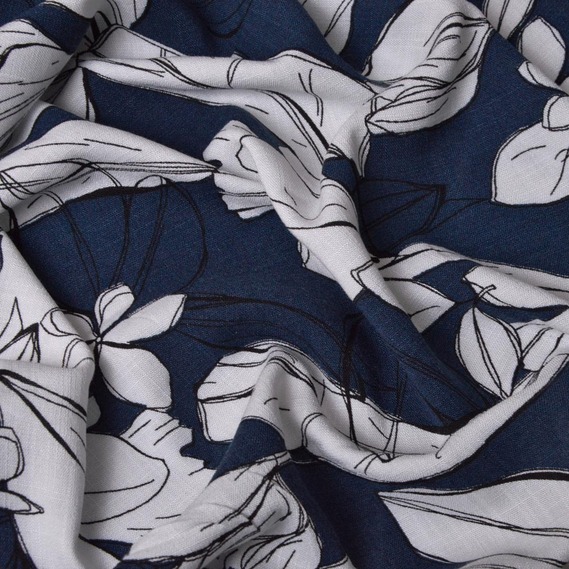 Лен магнолії т/сині, Квітковий, фото 1