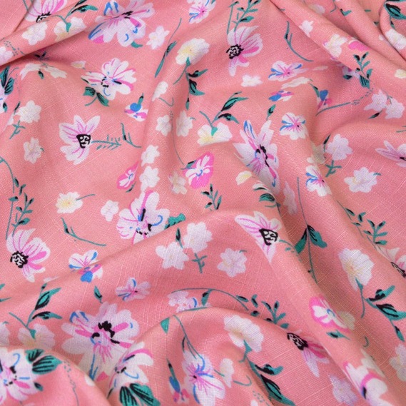 Плательная польові квіти рожеві, Квітковий, фото 1