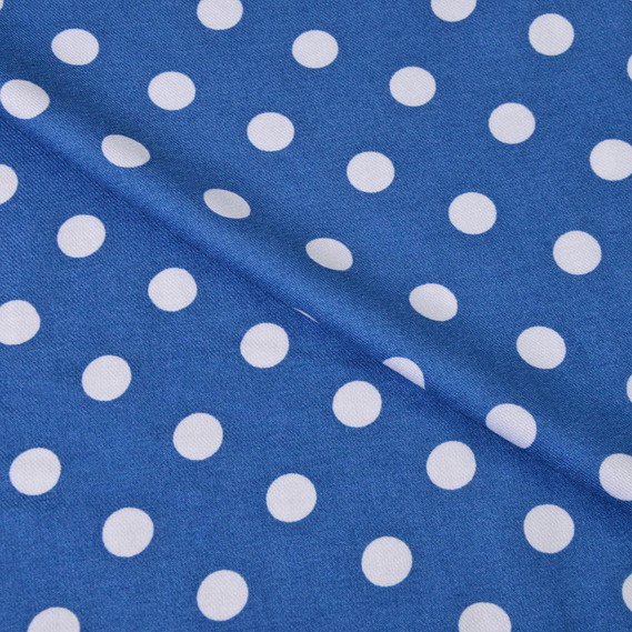 Штапель-твіл Горох серед.білий на денім, Горох, фото 1