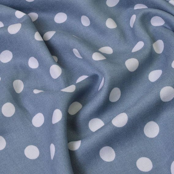 Штапель-твіл Горох серед.білий на сірому, Горох, фото 2