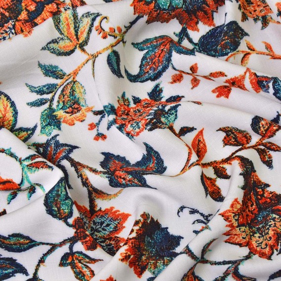 Штапель Барвінок теракот, Квітковий, фото 2