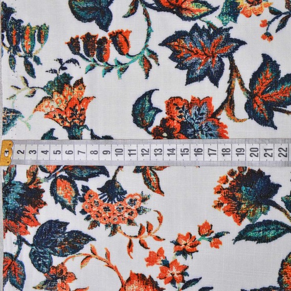 Штапель Барвінок теракот, Квітковий, фото 3